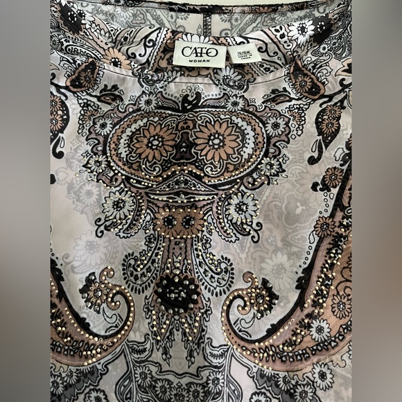 CATO Beautiful Sheer, Embellished, Boho Poncho w Matching Tank, Size14/16W, NWOT - Picture 3 of 8